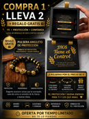 2 Pulseras "Dios Tiene el Control" + 1 Pulsera Amuleto de Protección GRATIS 🎁